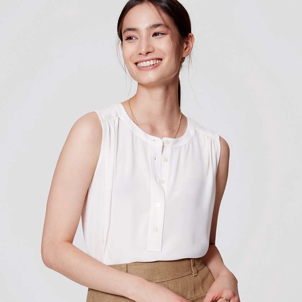 LOFT Petite modern Henley shell